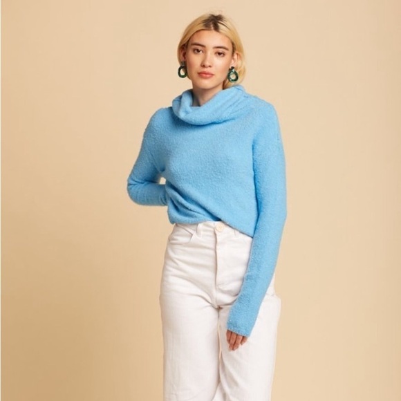 Free People Sweaters - Free People Women's Stormy Cowl Neck Pullover, Size M, Blue
